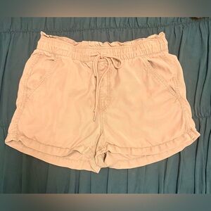 LOFT tan drawstring cotton shorts, size medium